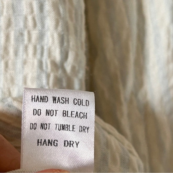 MIOU MUSE Button Up Shirt Women’s Small Striped Gauzy Lagenlook Minimalist Boho - Picture 7 of 11